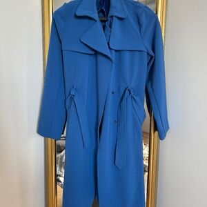 Liz Claiborne Cobalt Blue Belted Trench Coat — L
